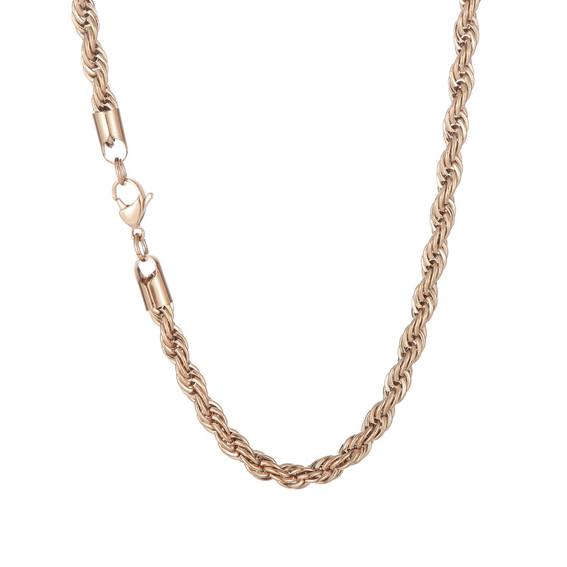 Chains 2/2.4/3/4/5/6/7/8mm Wide Rope Chain Necklace Stainless Steel Choker Men Women Jewelry Rose Gold Color