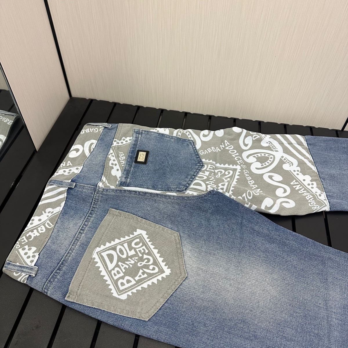 Spring And Summer New Retro Designer Jeans Luxury Men's Trendy Washed Spliced Straight Leg Slim Fit Pants Outdoor Casual Youth Sports Pants