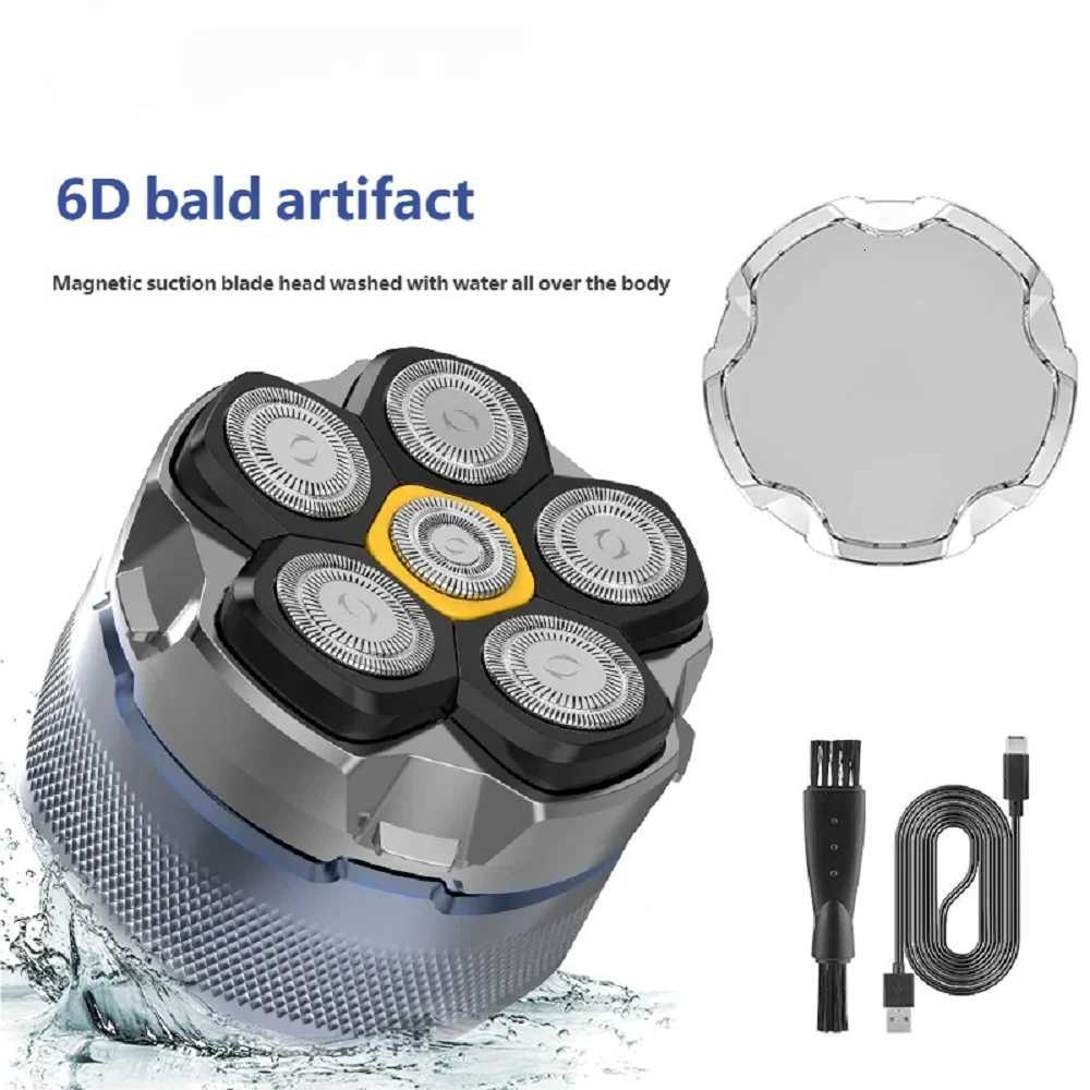 Electric Head Shaver for Bald Men 6D Magnetic Razor Hair Trimmer Rechargeable LED Waterproof Face Hair CuttingT260421