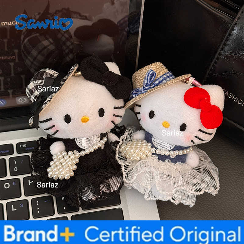 Sanrio Hello Kitty Peripheral Doll Keychain Cute Fashion Sunglasses Kt Cat Keyring Backpack Plush Toy key chain Birthday Gifts H260421