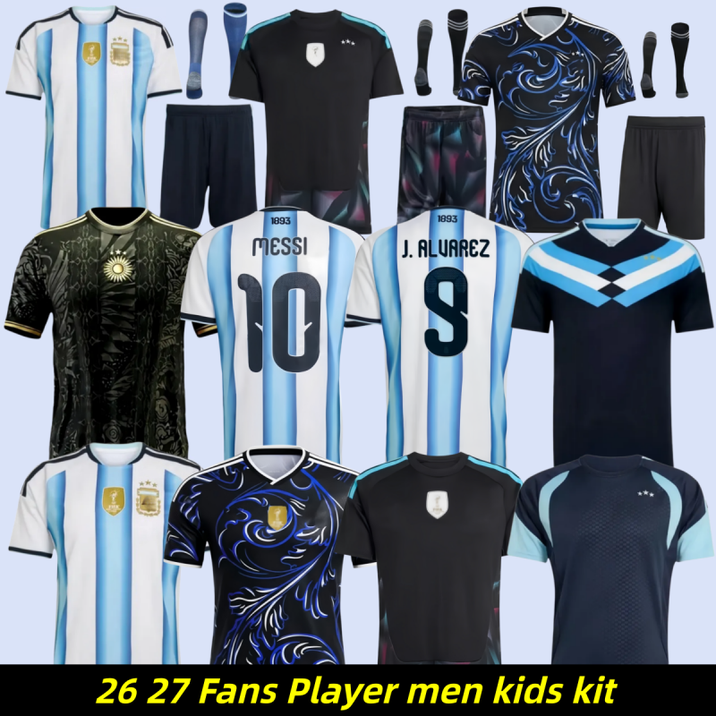 2026 Argentina Soccer Jerseys 3 Star MESSIS 50-Years Anniversary 25 26 Fans Player MAC ALLISTER DYBALA DI MARIA MARTINEZ DE PAUL Child Kids Kit Men Football ShirtS