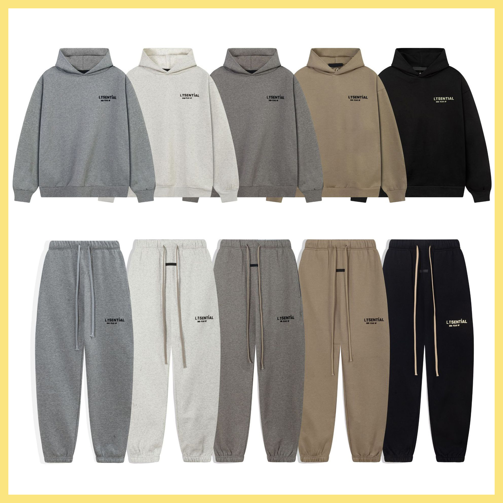 designer hoodie Unisex Minimalist Print Hoodie and Pants 2 Piece Set Casual Daily Outfit