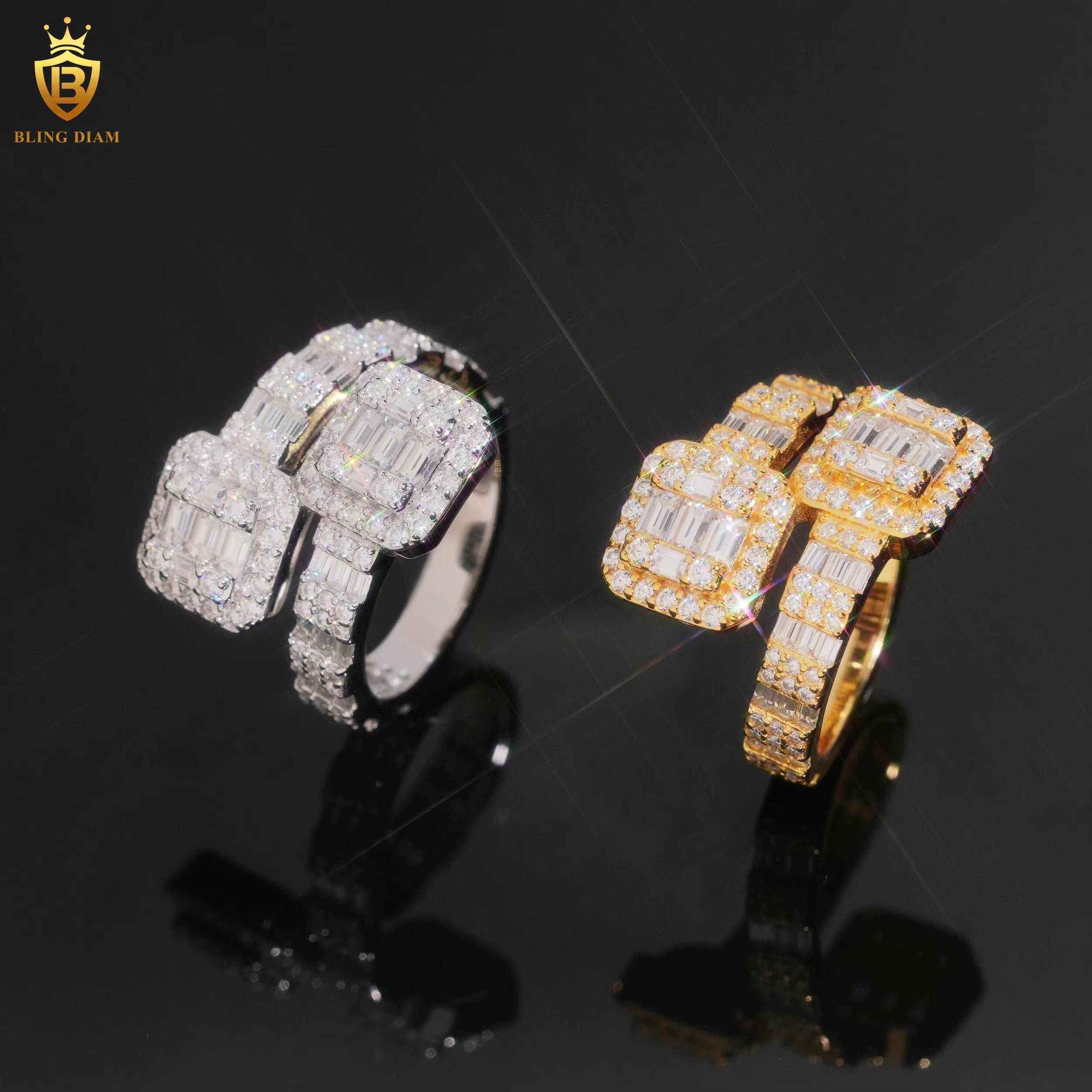 Wholesale 925 Sterling Silver Rings Engagement Moissanite Ring Moissanite D VVS Hiphop Fine Moissanite Jewelry Men GRA Certified