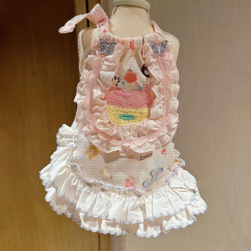Famous brand Heavy Craft Princess Style Pet Dog Summer Lace Dress Bichon Yorkie Comfortable Clothes pupakaIK