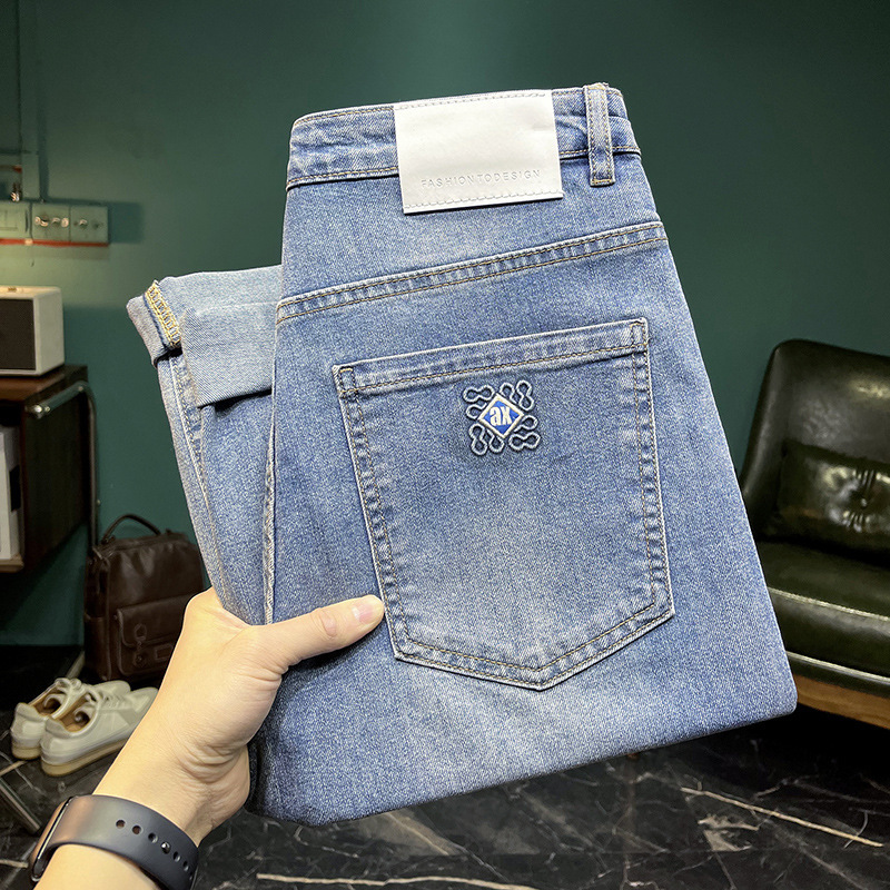 2026 New Slim Fit Men's Jeans Elastic Tapered Loose Pants Straight Cut Designer Loose Fit Business Harem Cut Luxury Pants Fashionable And Versati