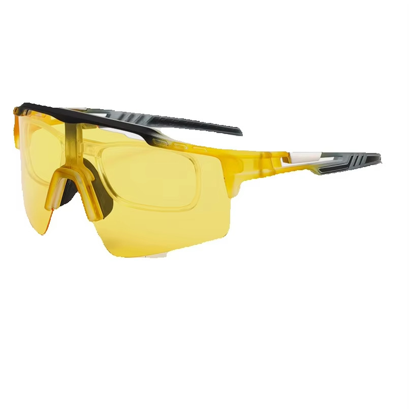 Cross-border cycling outdoor polarized glasses for driving and night vision, integrated windproof colorful sports sunglasses, can be fitted with presc