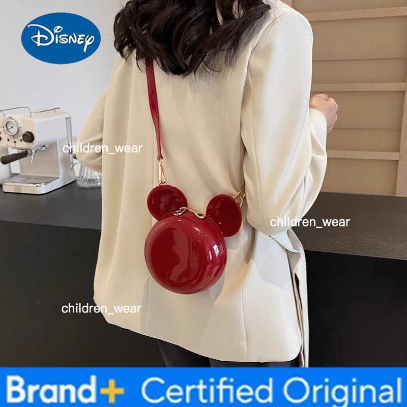 Disney New Mickey Mouse Women handbag Minnie Shoulder Diagonal Bag Casual Fashion Girl PU Round Bag Birthday Gifts H260421
