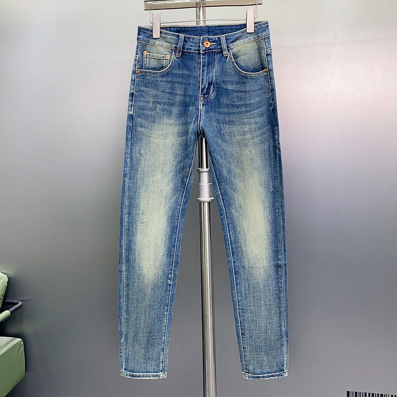 Luxury Mens Highend Jeans Minimalist Retro Designer Loose Straight Leg Business Denim Pants Spring And Summer Casual Versatile Light Blue Ou Z260903 - view 3
