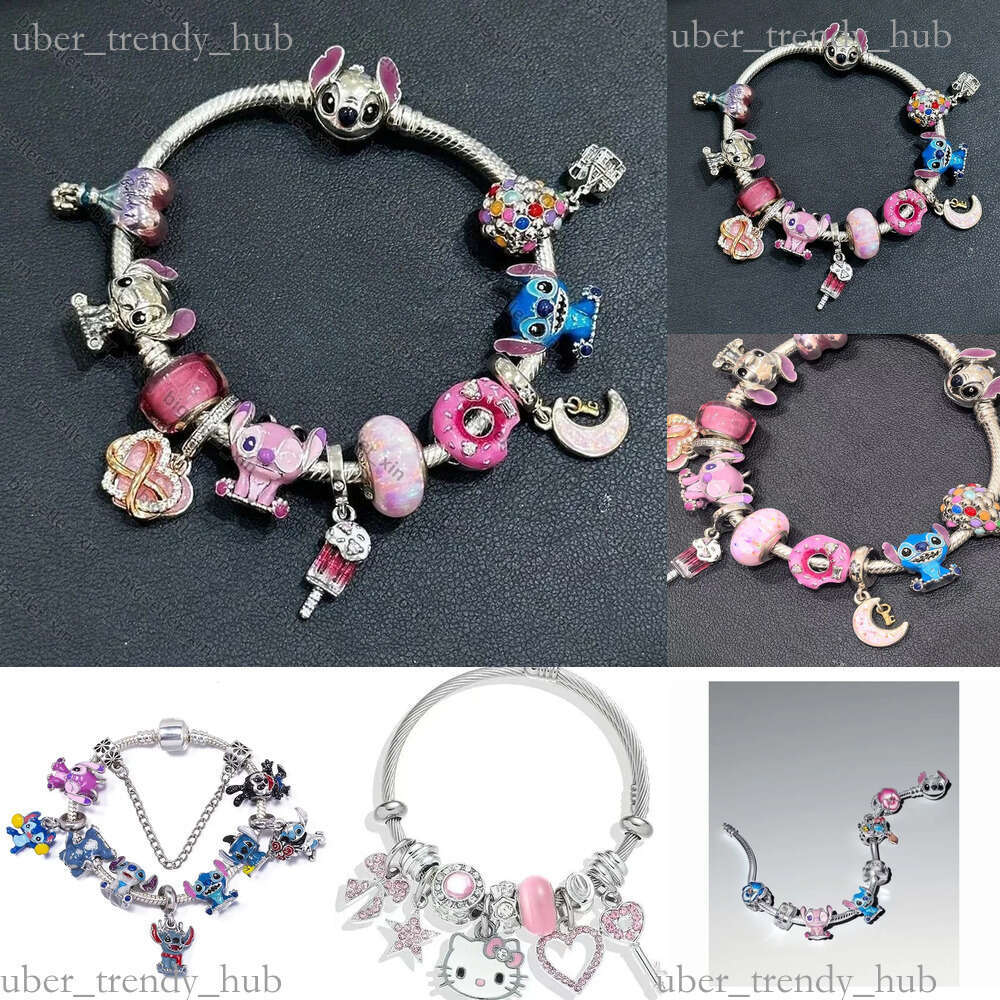 High Quality 2026 Hot Selling Pandorar New 925 Sterling Silver Classic Anime Character DIY Matching Glass Snake Bone Bracelet Set No Allergies And No Fading 059