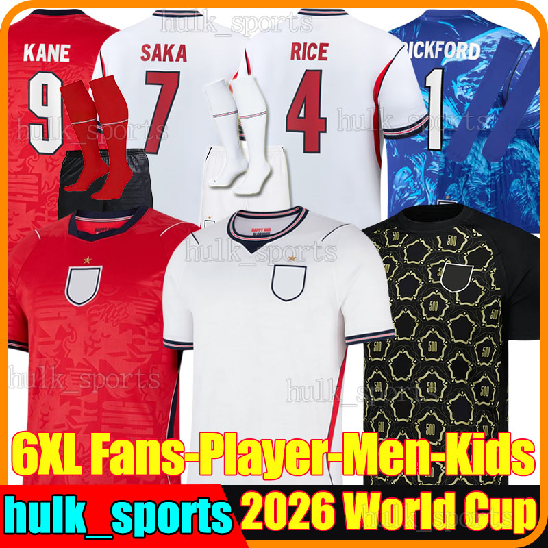 6XL england kit 26 27 Soccer Jerseys 2026 KANE RICE SAKA EZE BOWEN RASHFORD ROGERS KONSA HENDERSON GUEHI BURN PICKFORD 26/27 Men Kids Kits socks sets football shirts