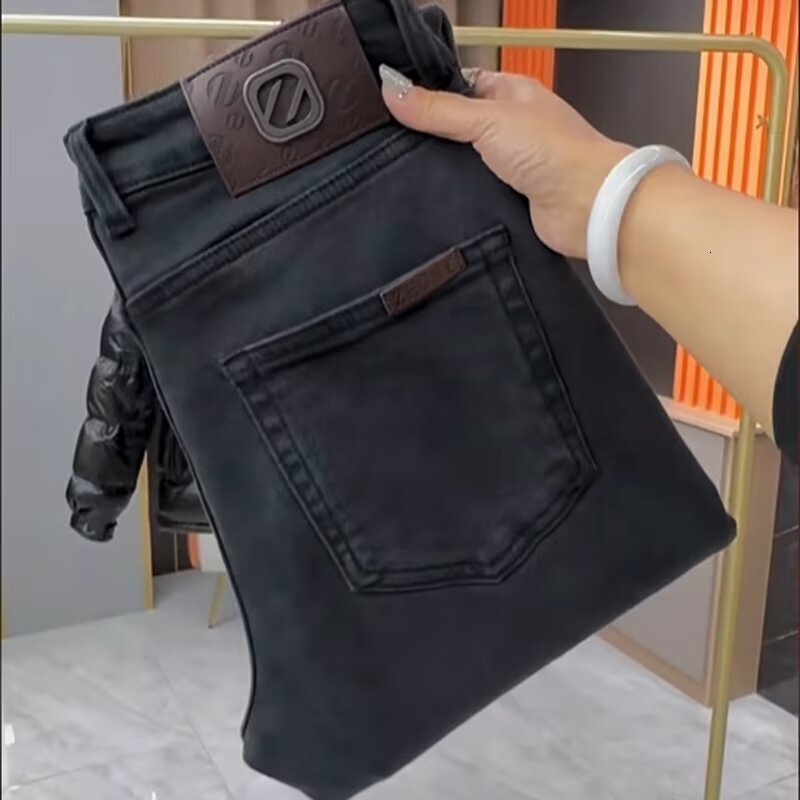 European Hot-selling Men's Jeans For Spring And Summer Relaxed Trendy Designer Luxury Brand Stylish Smoky Gray Slim-fit Loose Casual Skinny Pants