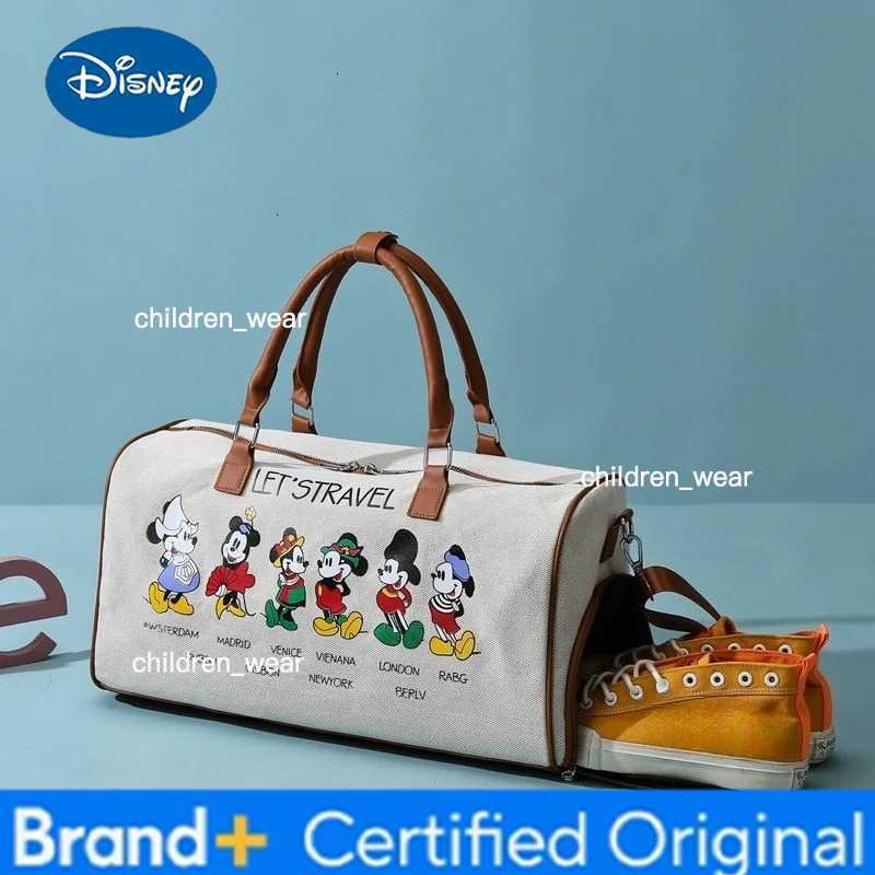 Disney 2026 New Mickey Travel Bag for Men and Women Large Capacity Luggage Bag Travel Fitness Bag with Shoe Compartment Handbag H260421