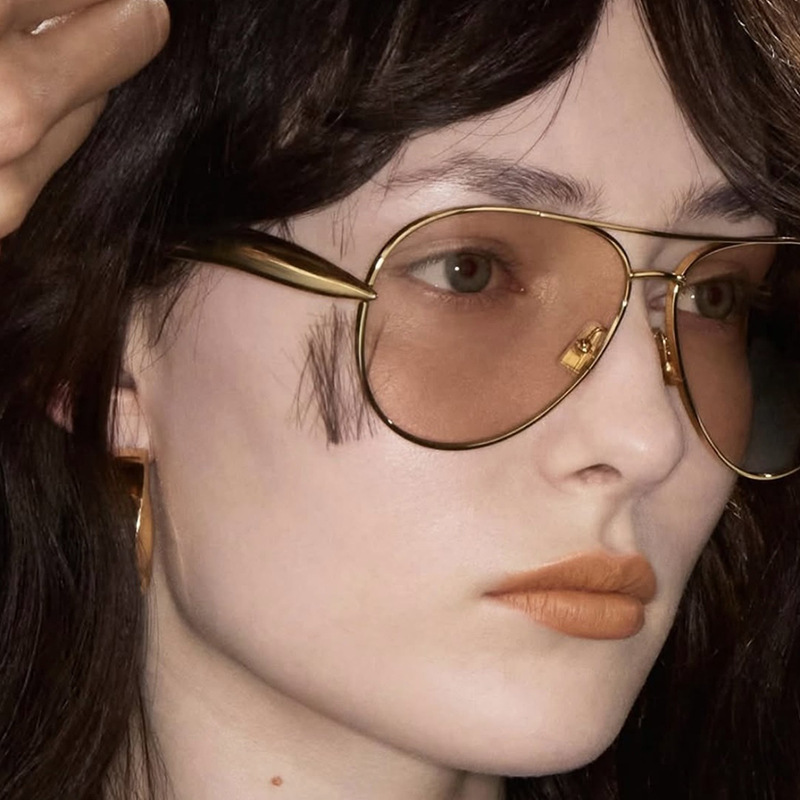 Toad Shaped Metal New Retro Plain Style Women Street Fashion Trendy Sunglasses