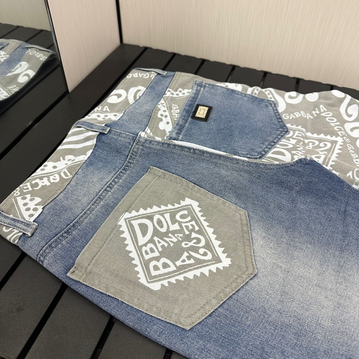 Spring And Summer New Retro Designer Jeans Luxury Men's Trendy Washed Spliced Straight Leg Slim Fit Pants Outdoor Casual Youth Sports Pants