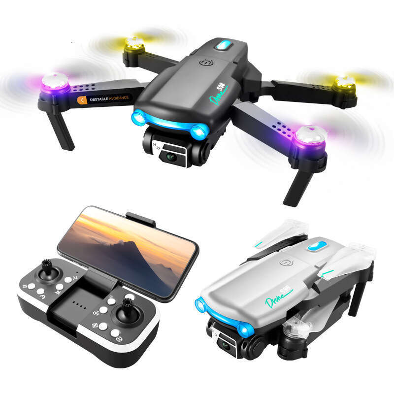 S98 RC Drone with RGB Light Show Obstacle Avoidance 4K HD Dual Camera WiFi FPV Long Battery Foldable Quadcopter Kids Toy Gift CKS