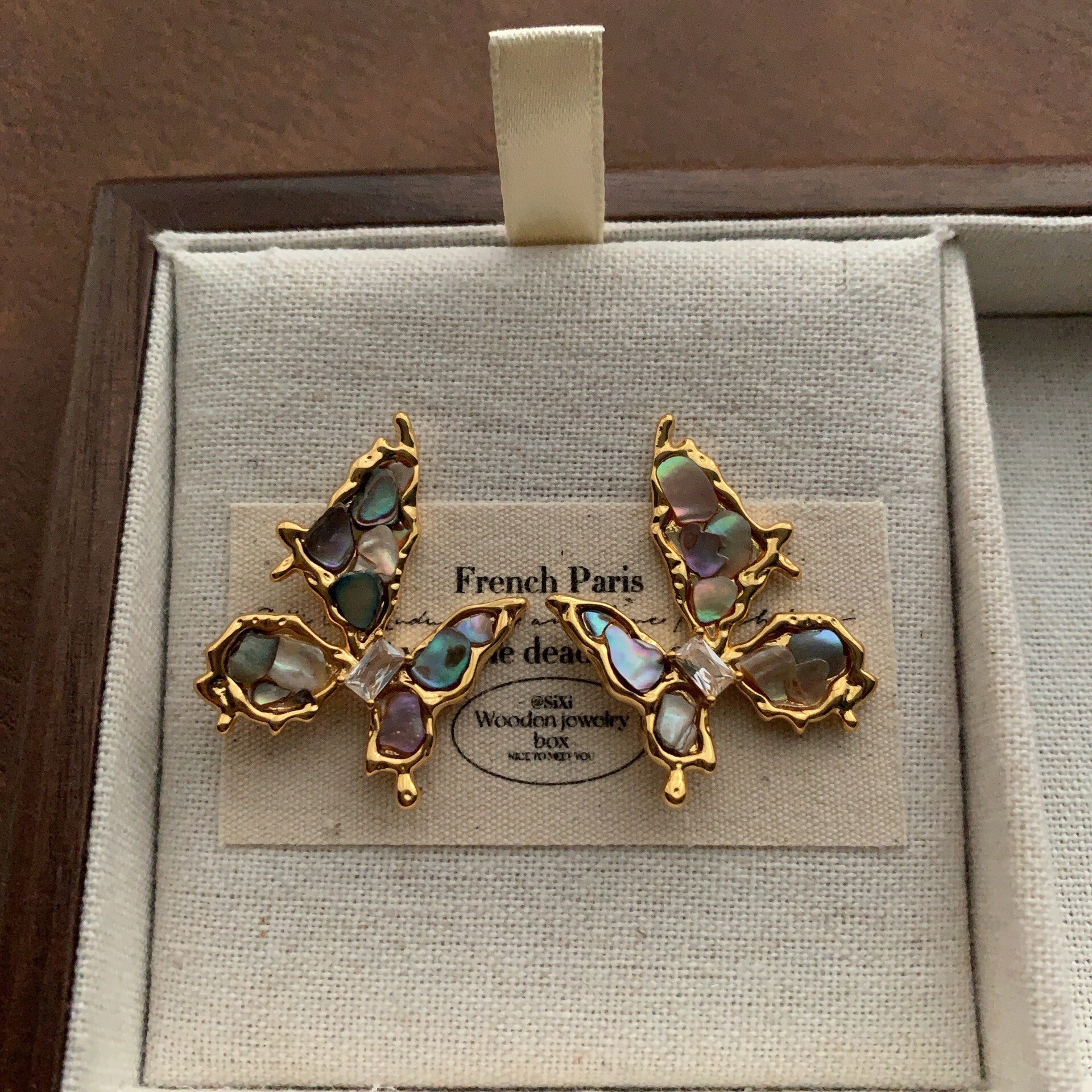 Earrings For Women Colorful Natural Mother Of Pearl Butterfly Shape Exquisite Unique Versatile Fashion Simple Elegant Jewelry