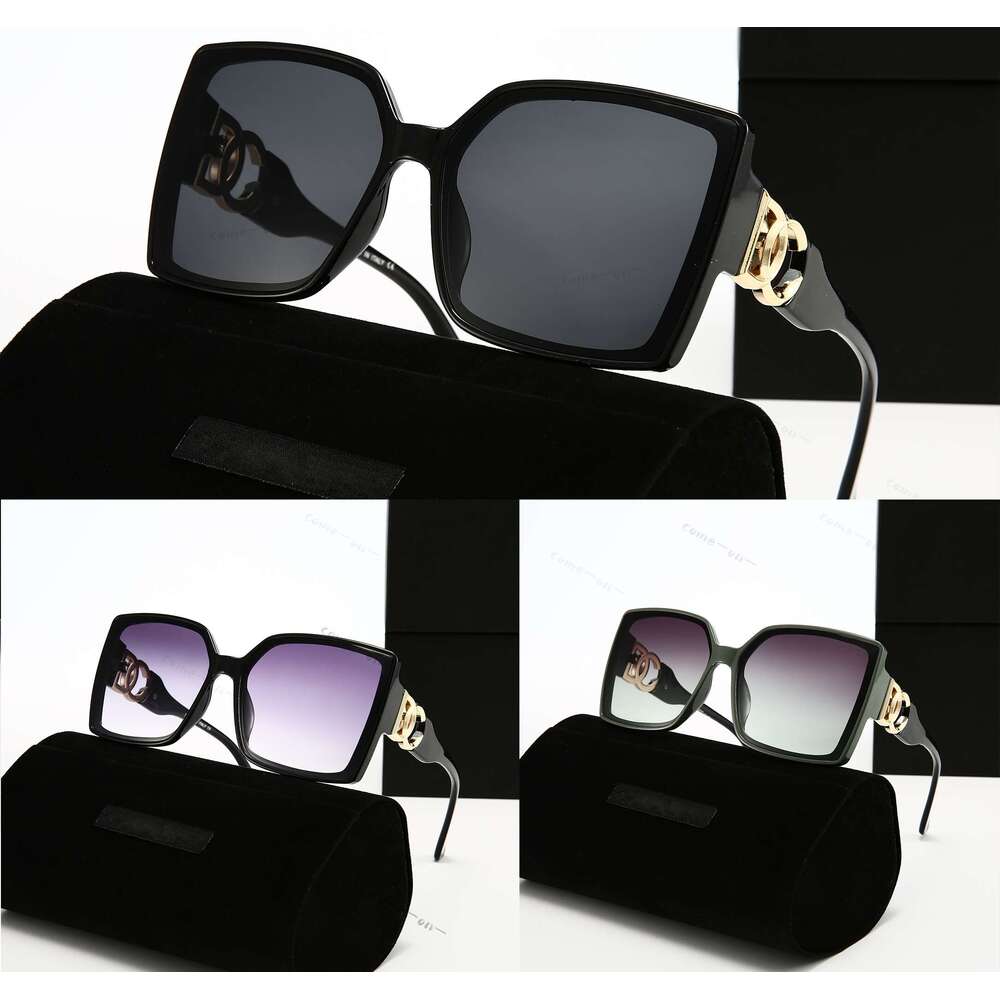 Fashion Trendy Sunglasses for Women Oversized Square Acetate Frame UV400 Gradient Lens Metal Link Detail Eyewear with box