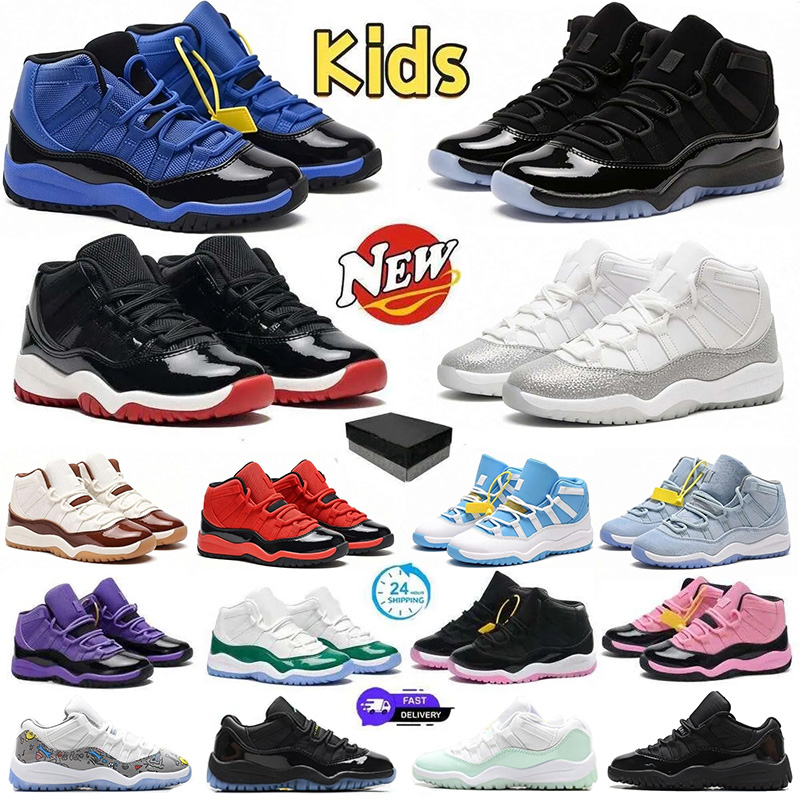Designer Low 11s Children Basketball Kids Shoes Baby 11 XI Cherry Bred Cool Grey Concord Unc Win Like For Toddler Sneakers Fashion Tennis Shoe 25-35