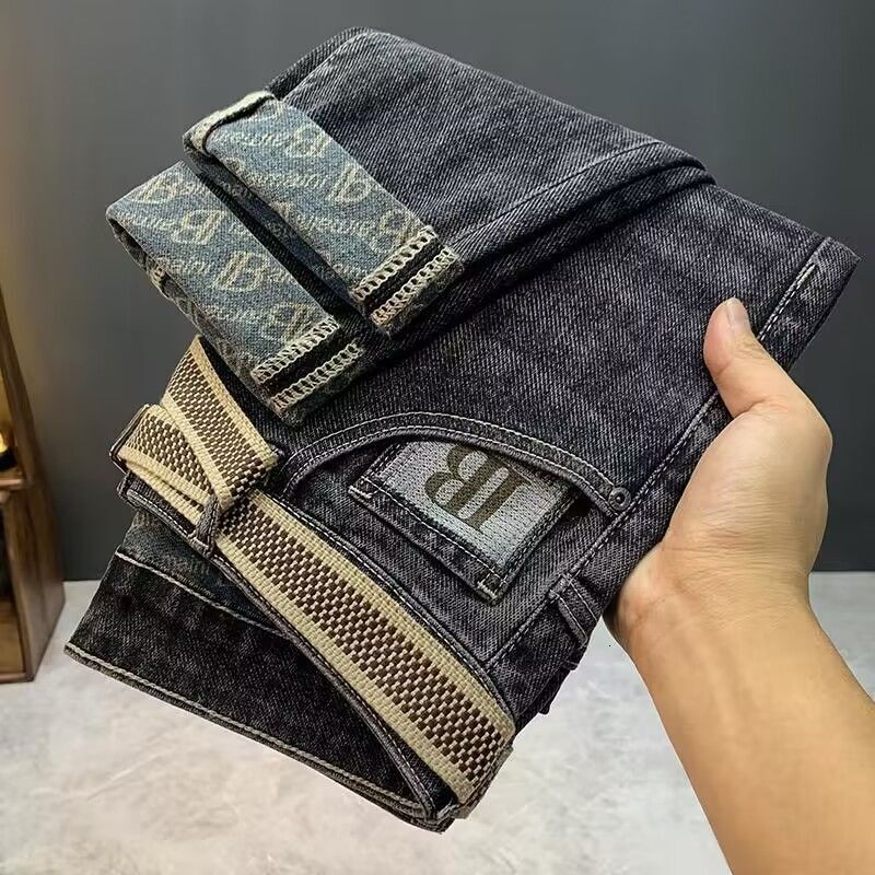 High End Business Jeans Designer 2026 New Spring And Summer Men's Casual Wear-resistant Pants, Comfortable And Versatile Korean Version Slim Fit 