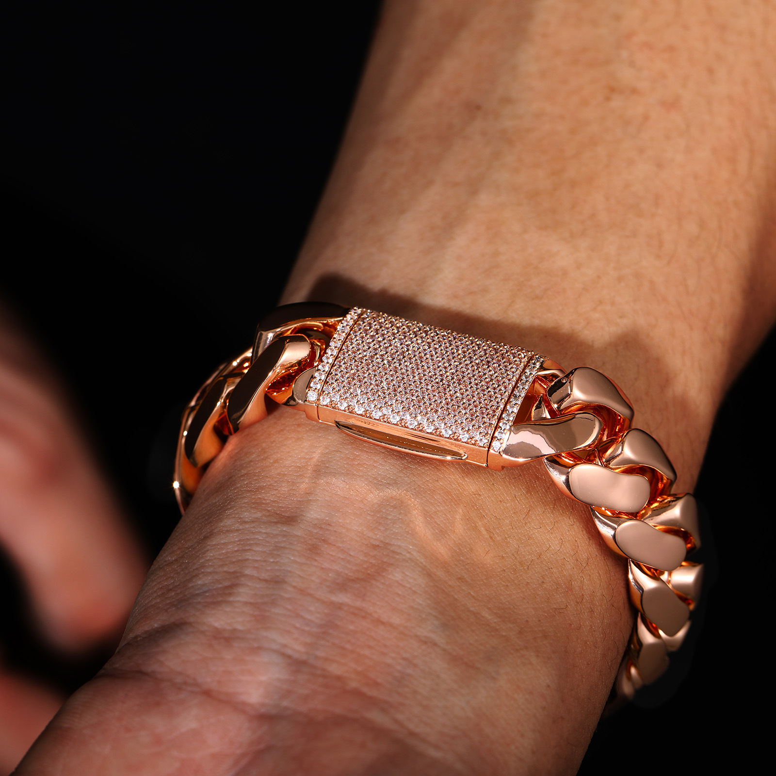 10-22mm Hip Hop Miami Cuban Link Chain Bracelet TopBling 5AAA+ CZ 14K RoseGold Plated Mens Jewelry