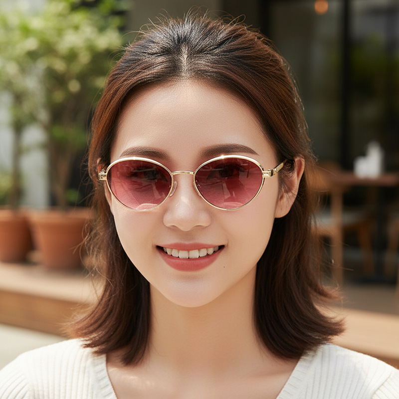 Retro Large Frame Oval Versatile Urban Trend Fashion Outdoor Sun Protection Unisex Sunglasses