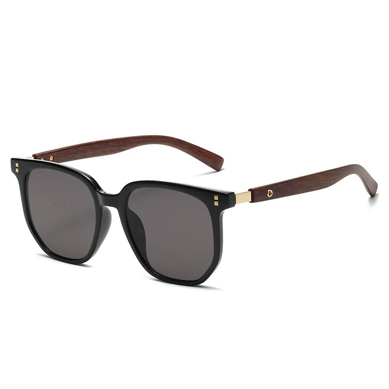 Trendy Wooden Grain Leg TR90 Sunglasses Men Women Korean Square UV400 Protective Sun Glasses S2299 260421