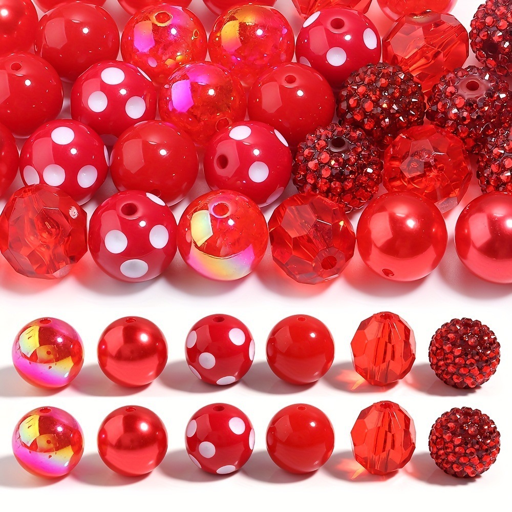 20mm random color rainbow theme bright color acrylic bubble gum bead set colored block beads used for jewelry making supplies 241108