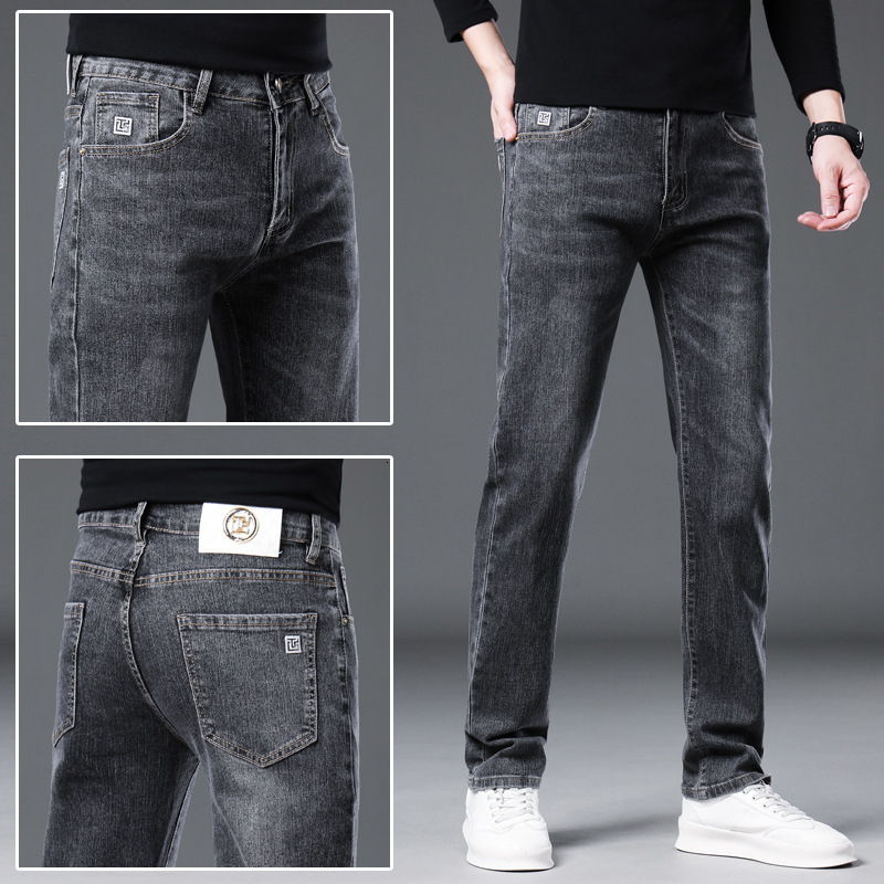 Comfortable Designer Loose Elastic Men's Casual Jeans Versatile And Durable Straight Leg Pants Fashionable Slim Fit Elastic Luxury Pants Make You