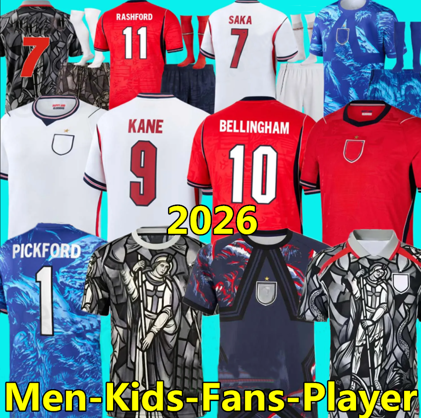 2026 eNgLAnDs kit 26 27 World Cup Soccer Jersey Men Kids KANE BELLINGHAM MAINOO WILLIAMSON Russo AGYEMANG MEAD RICE SAKA PALMER Angleterre Football Shirt Uniforms