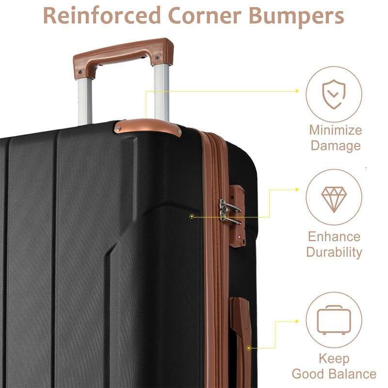 Hardshell ABS Luggage Sets 2 Piece Suitcase Set Expandable with TSA Lock Spinner Wheels for Men Women b076