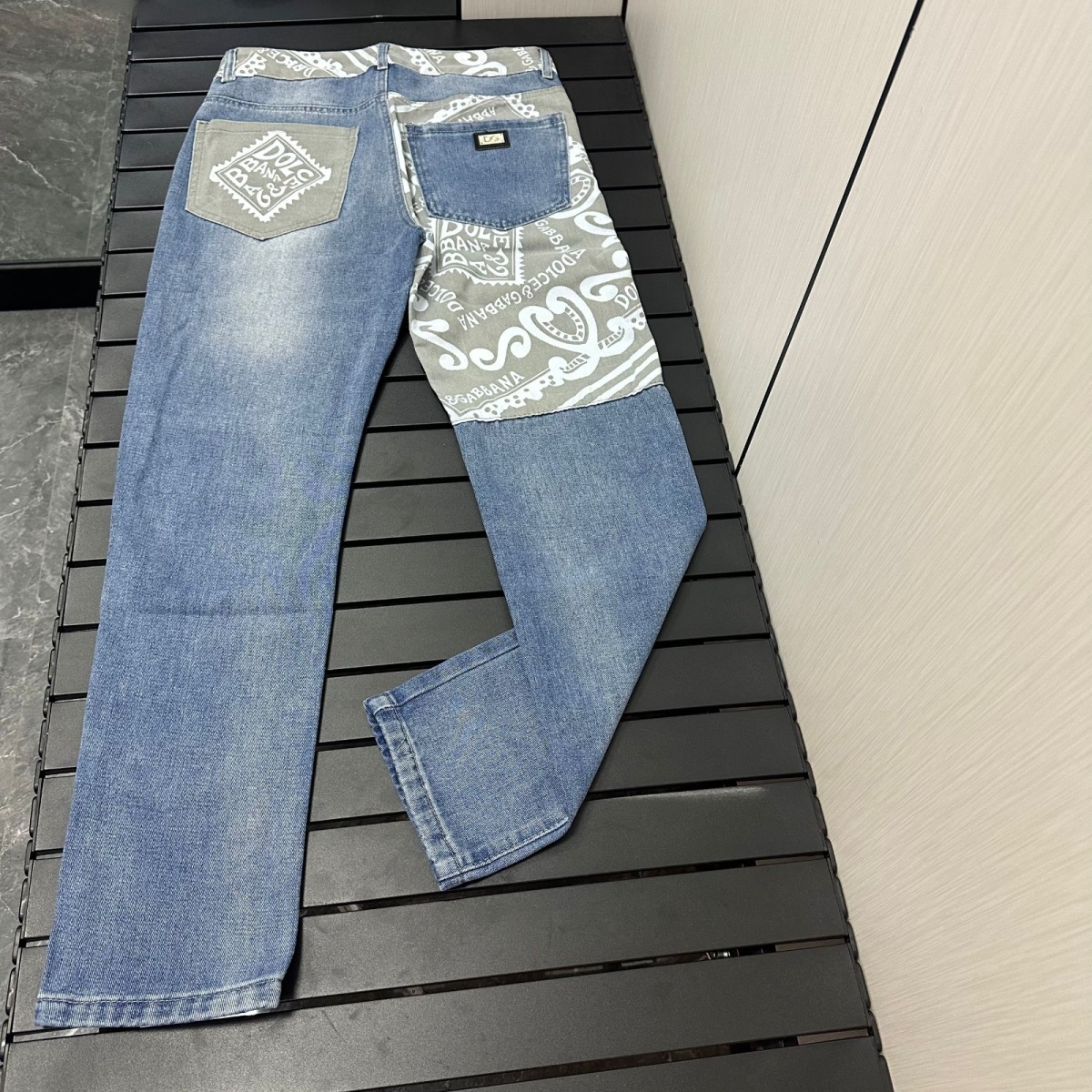 Spring And Summer New Retro Designer Jeans Luxury Men's Trendy Washed Spliced Straight Leg Slim Fit Pants Outdoor Casual Youth Sports Pants