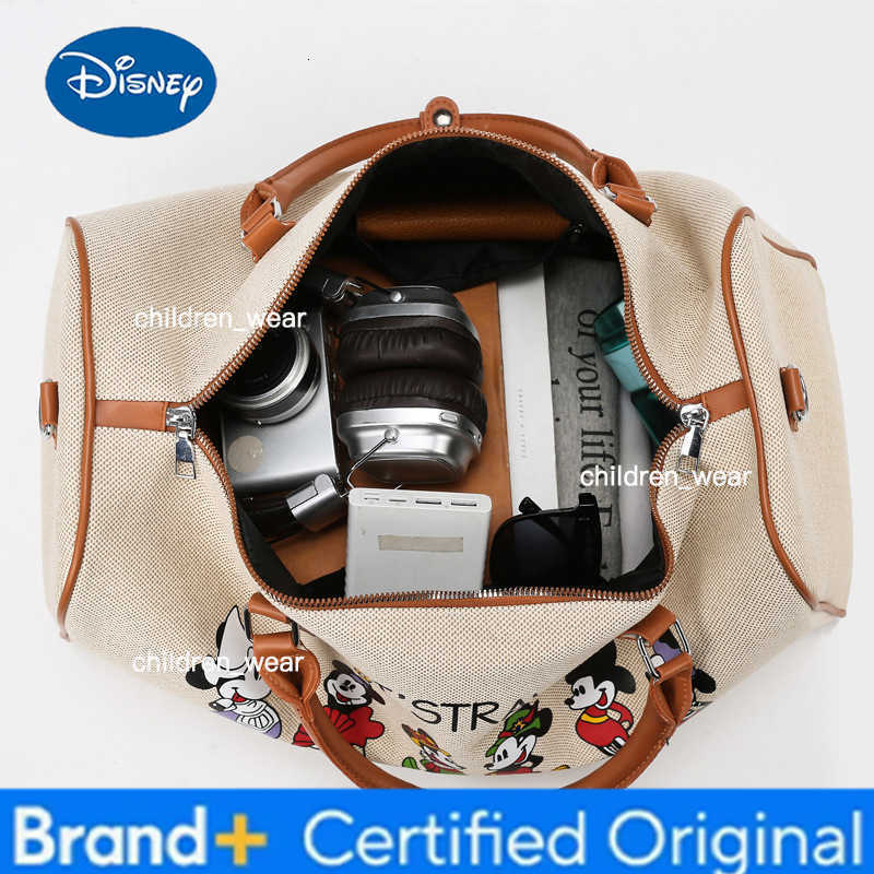Disney 2026 New Mickey Travel Bag for Men and Women Large Capacity Luggage Bag Travel Fitness Bag with Shoe Compartment Handbag H260421