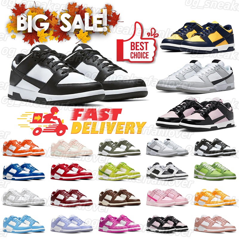 Running Shoes Lows Sneaker Black White Triple Pink Grey Fog Photon Dust Unc Panda Rose Whisper Laser Orange Syracuse Valentine Pure Platinum Mens Women Shoe 36-45
