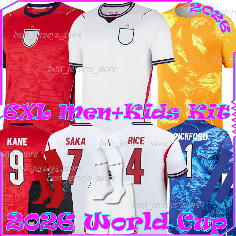 6XL 2026 eNGLanD KANE soccer jerseys World Cup 26/27 RICE SAKA EZE BOWEN RASHFORD ROGERS KONSA GUEHI HENDERSON BURN PICKFORD men kids kits socks sets football shirts