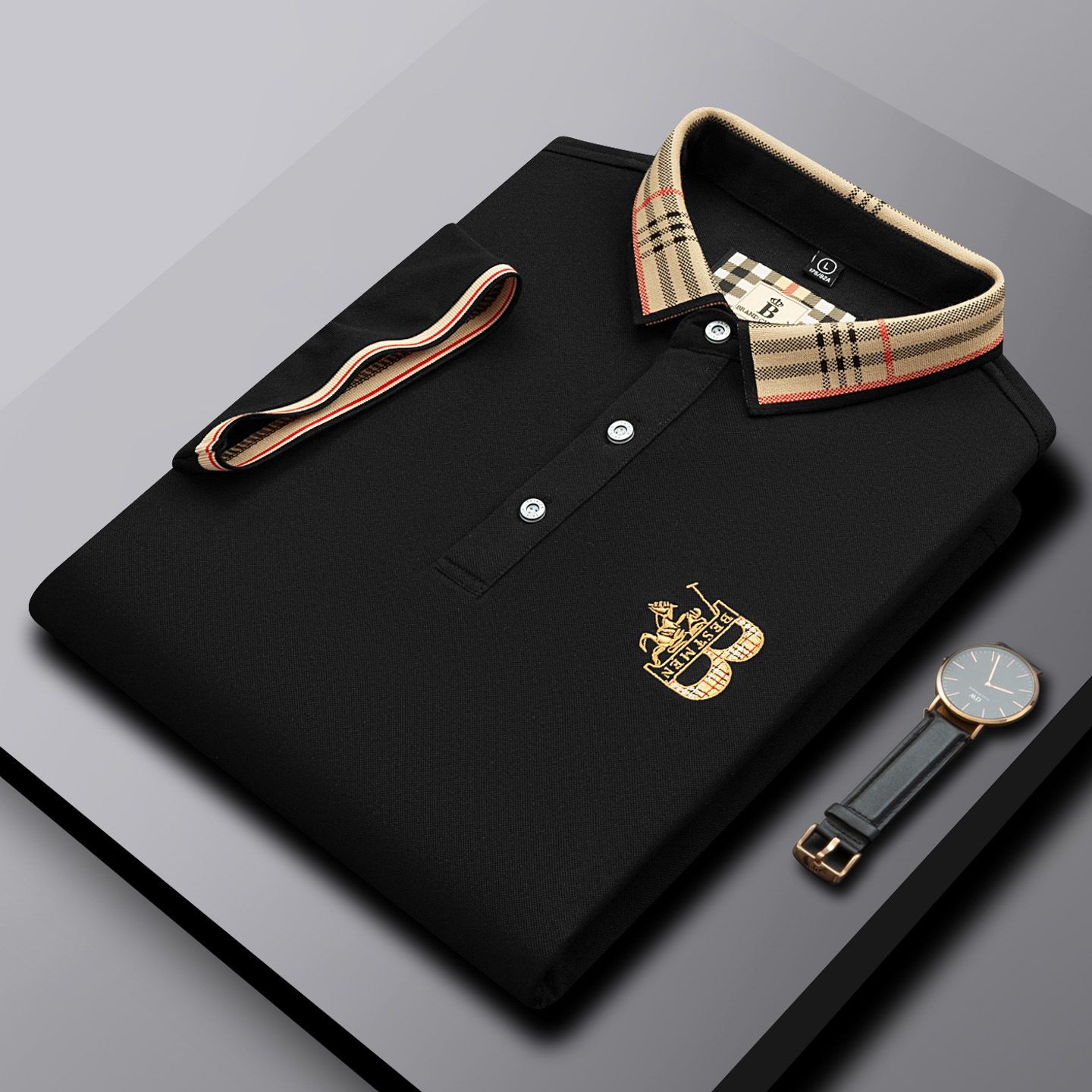 Designer Polo Shirt Polo Men Clothing Mens Designer Polo Shirt Luxury Cotton Embroidered Short Sleeve Turn-down Collar Loose Business Casual Top For M
