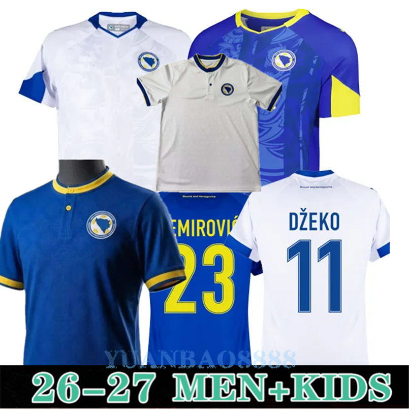 2026 WORLD CUP Bosnia and Herzegovina Dzeko Soccer Jerseys 26 27 Home Away Men kids Fans Football Jersey Shirts kit Kit S-4XL ALAJBEGOVIC 19 BAJRAKTAREVIC 20