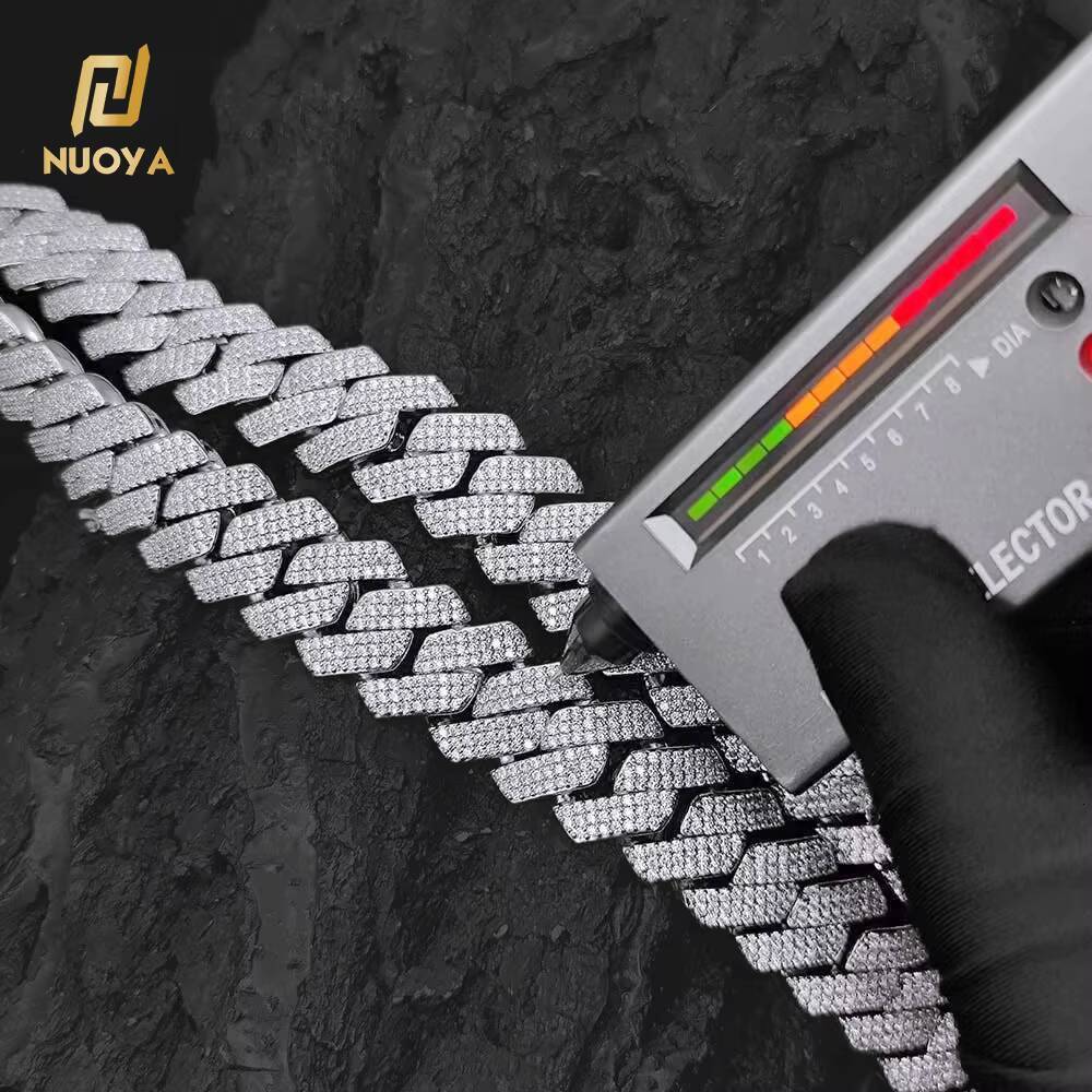 Pass Diamond Miami Moissanite Cuban Link Hip Hop Jewelry Shiny 925Sterling Necklace VVS Diamond Chain