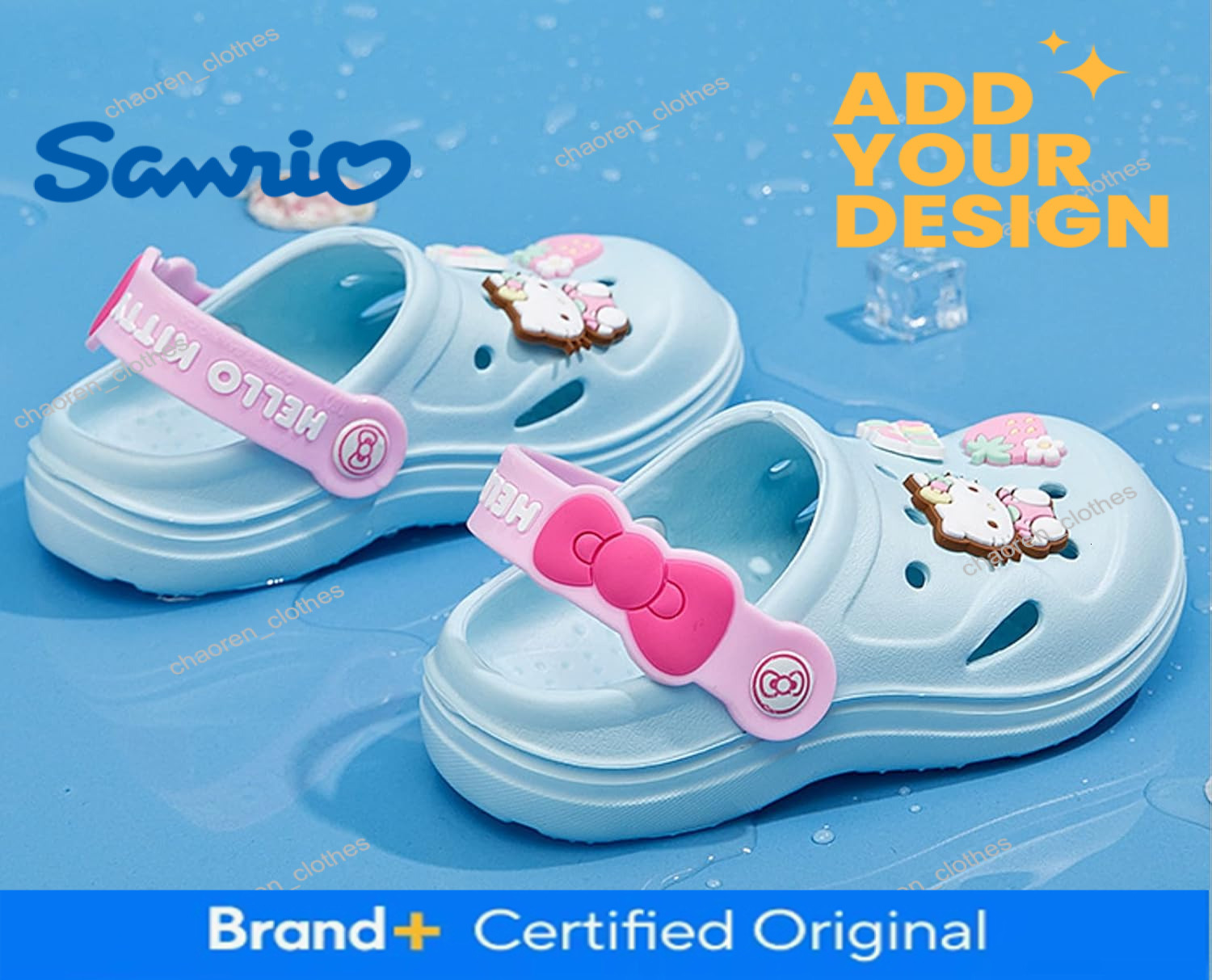 Hello Kitty Clogs Slip on Water Shoes Casual Summer for Girls Kids Children