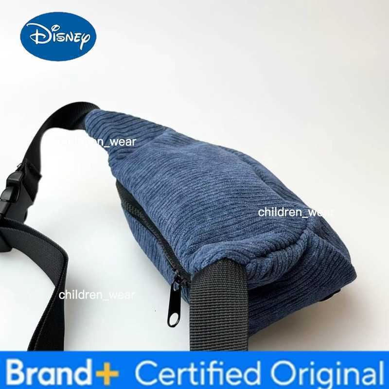 Disney 2026 New Mickey Mouse Corduroy Fanny Pack for Kids Cute Cartoon Waist Bag Adjustable Belt Crossbody Bag for Travel H260421