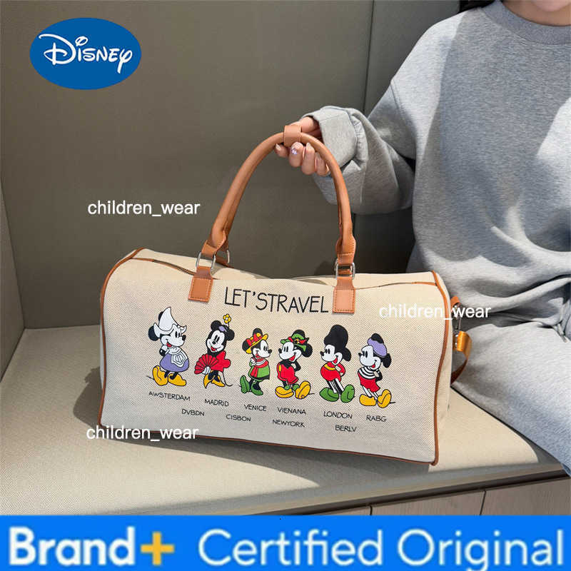 Disney 2026 New Mickey Travel Bag for Men and Women Large Capacity Luggage Bag Travel Fitness Bag with Shoe Compartment Handbag H260421