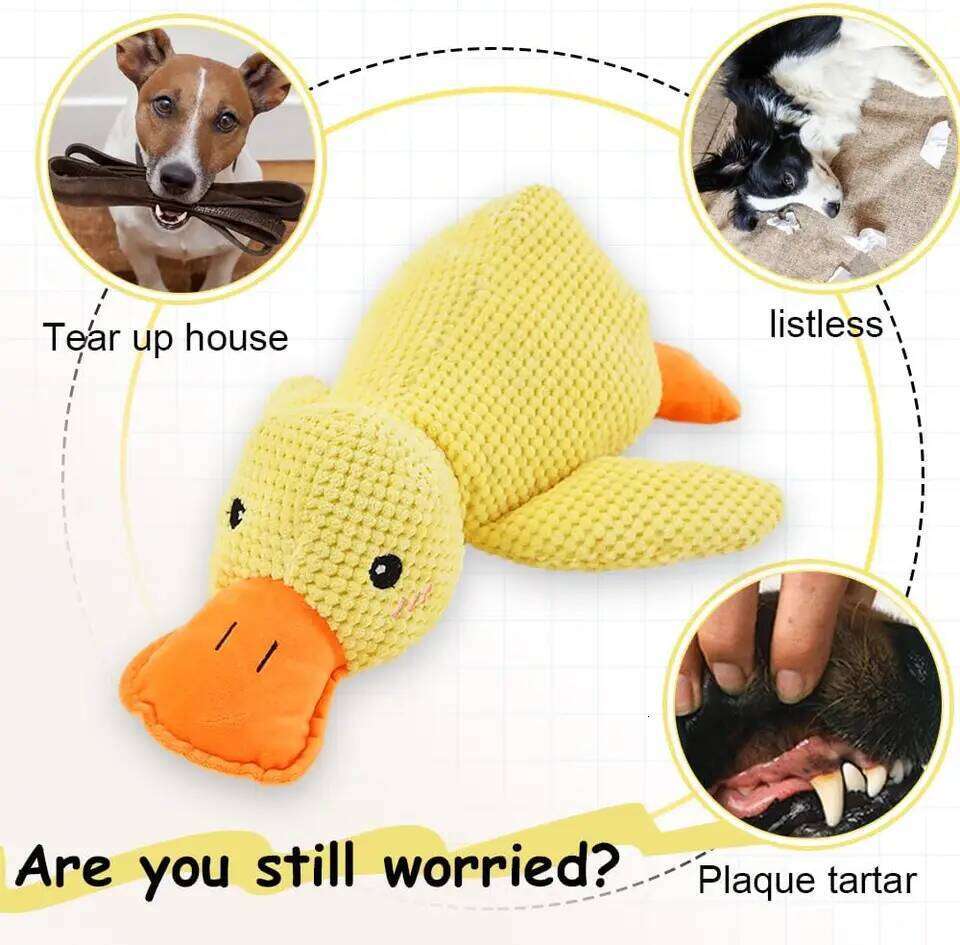 Famous brand Duck plush chew resistant durable toy with quacking sound teeth grinding relief soft companion for small large dog pupakaIK