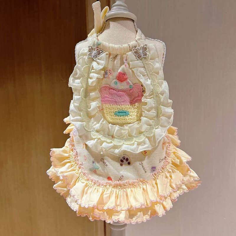 Famous brand Heavy Craft Princess Style Pet Dog Summer Lace Dress Bichon Yorkie Comfortable Clothes pupakaIK