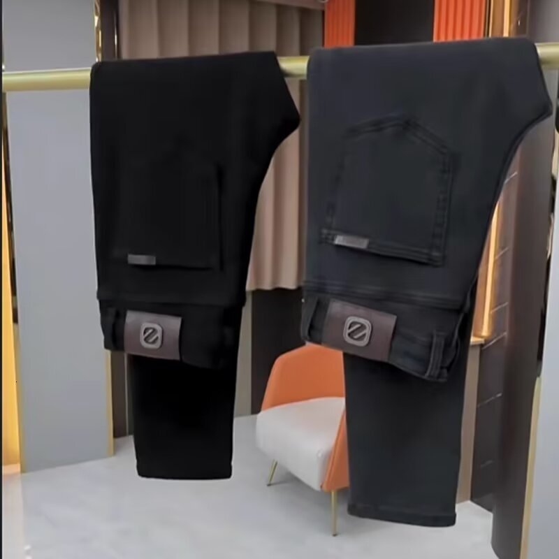 European Hot-selling Men's Jeans For Spring And Summer Relaxed Trendy Designer Luxury Brand Stylish Smoky Gray Slim-fit Loose Casual Skinny Pants