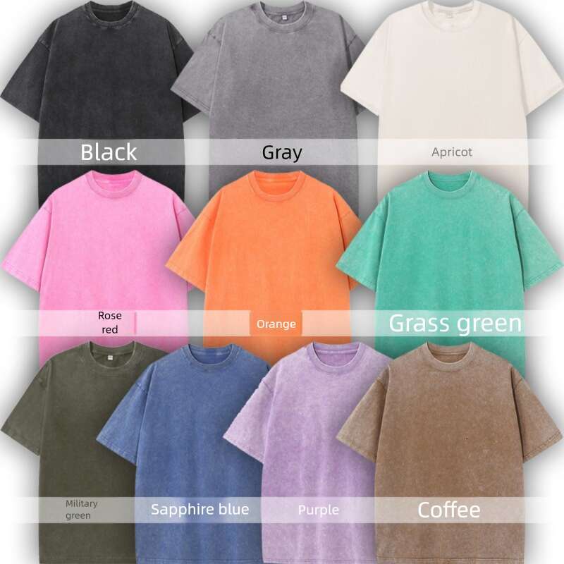 300g Heavy Weight Pure Cotton Washed Vintage T-shirt, Ship According To The Agreed Style gdgf