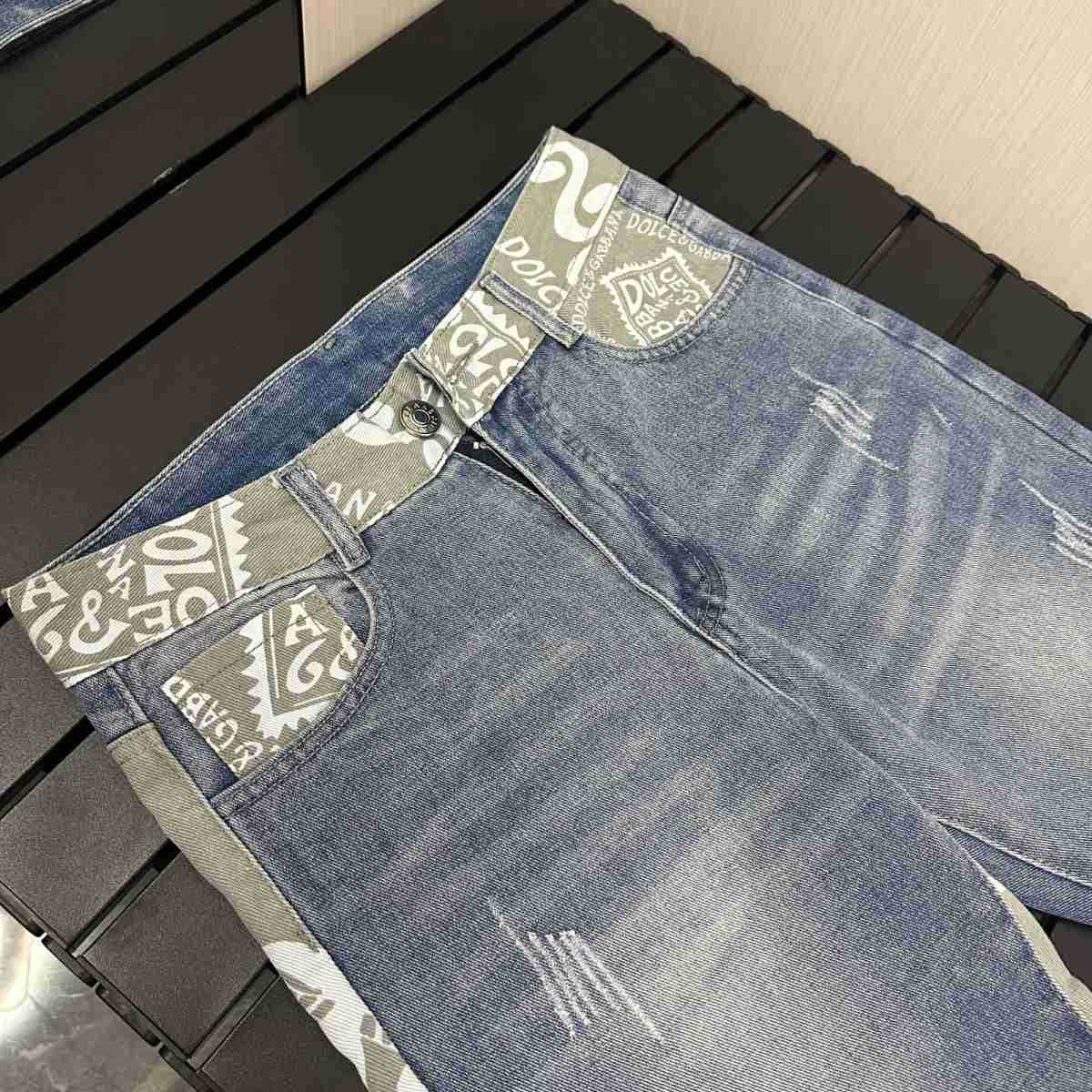 Spring And Summer New Retro Designer Jeans Luxury Men's Trendy Washed Spliced Straight Leg Slim Fit Pants Outdoor Casual Youth Sports Pants