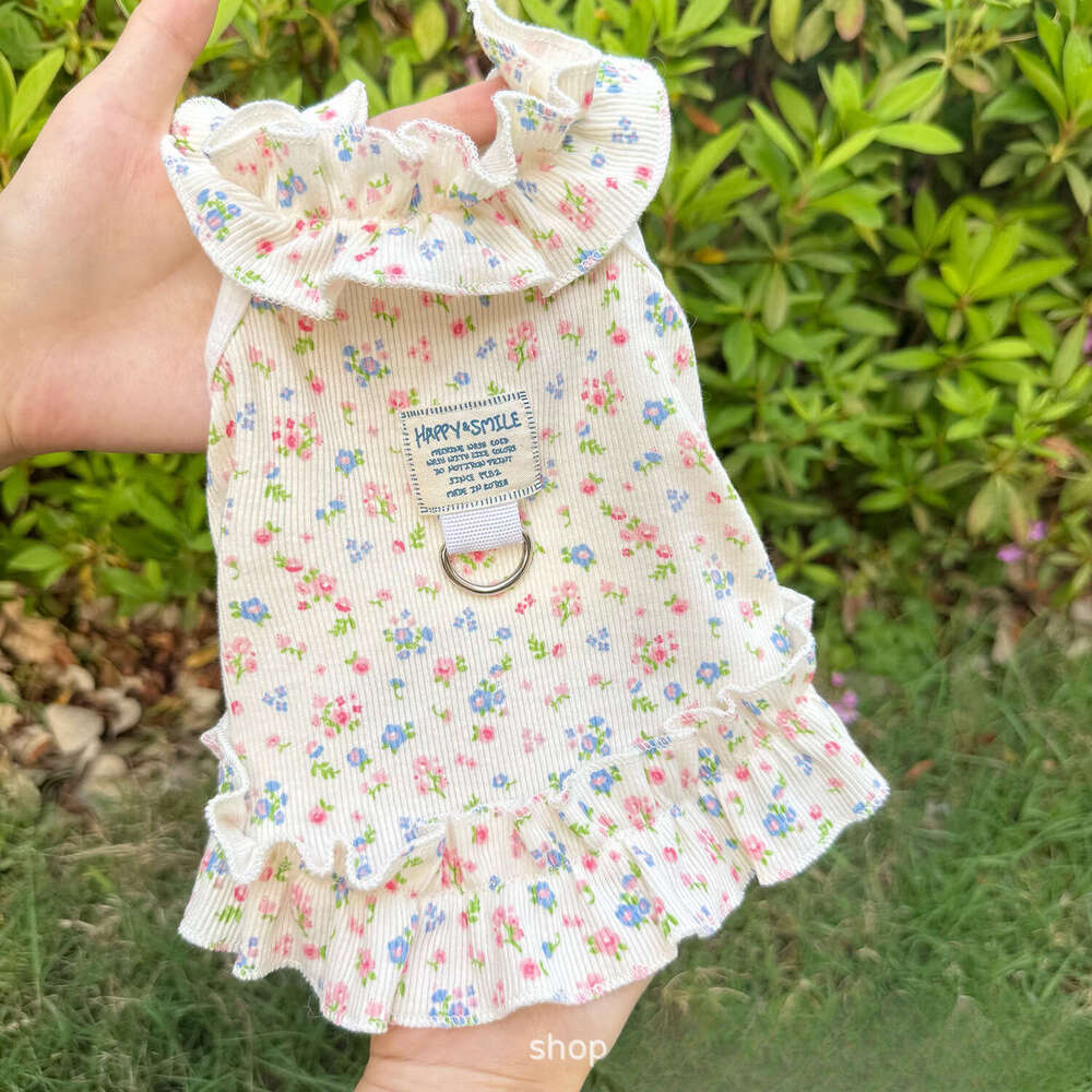 Famous brand Dog Cat Clothes Pet Clothing Spring Summer Floral Fresh Cute Princess Dress Bichon Thin Breathable pupakaIK