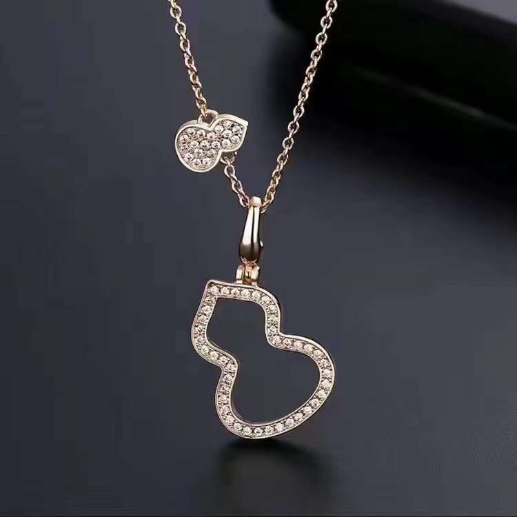 Kirin Gourd Necklace Red Agate Pendant High Version 18K Rose Gold Clavicle Chain Factory Direct Sale Live Streaming Dropshipping