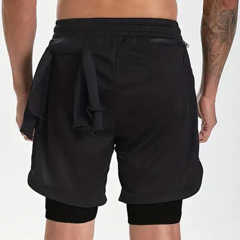 Print 2 in 1 Running Workout Shorts for Men Christian Gym Athletic Performance Shorts with Phone Pocket Towel Loop Activewear 260421