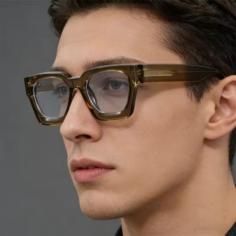 Steampunk Sunglasses Men's Advanced Thick Frame Square Women Y2K Trendy Designer Handmade Oversized Outdoor Driving Shades UV400 Summer Beach Tra