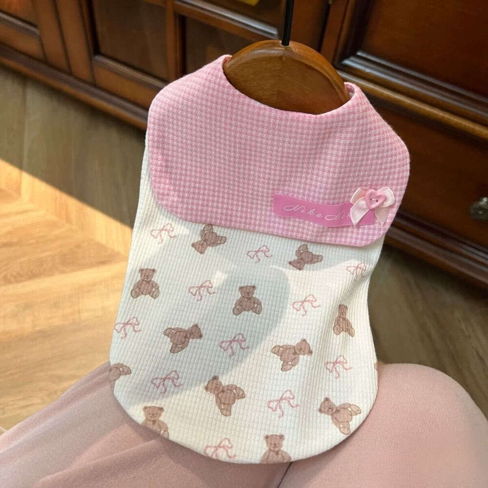 Famous brand Pet Dog Cat Homewear Cute Bow Tie Princess Style Small Vest Spring and Autumn Clothes pupakaIK